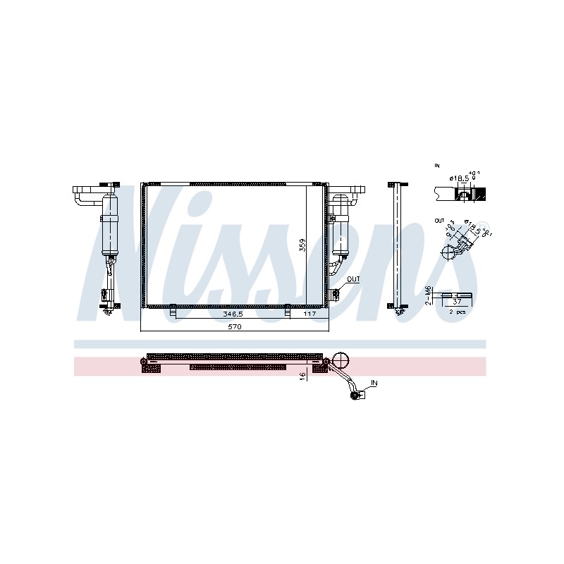 Condenseur de Clim Pour Ford KA 2249681 J7BB19710BA