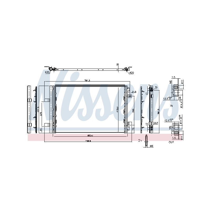 Condenseur de Clim Pour Peugeot 308 II 408 508 DS DS4 II DS7 Crossback DS9