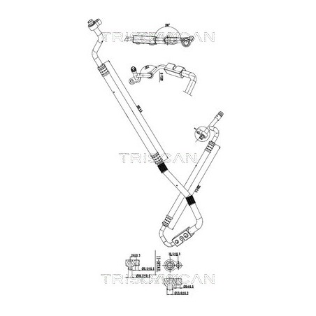 Tuyau De Clim Pour Ford Fiesta VI 1513801 1521943 1526273 1577239 1581562