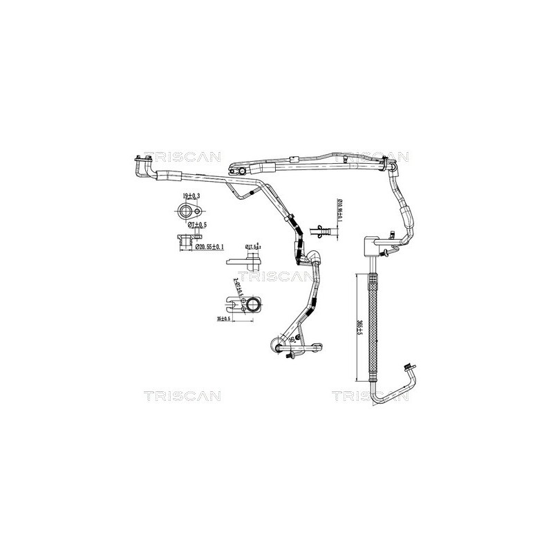 Tuyau De Clim Pour Peugeot Fiat Citroën 6460.VE 1400282180 6477.Q1 1440080880