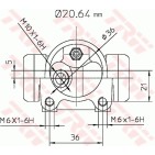 Cylindre de roue Pour Peugeot 406 Citroën Xsara 4402C1