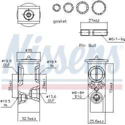 Détendeur, climatisation Pour Peugeot Renault Citroën 646194 7701046085 6461A1
