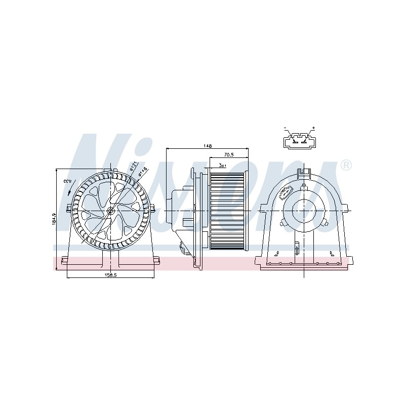 Pulseur d'Air Habitacle Pour VW Audi Seat Skoda 1J1819021 1J1819021A 1J1819021B