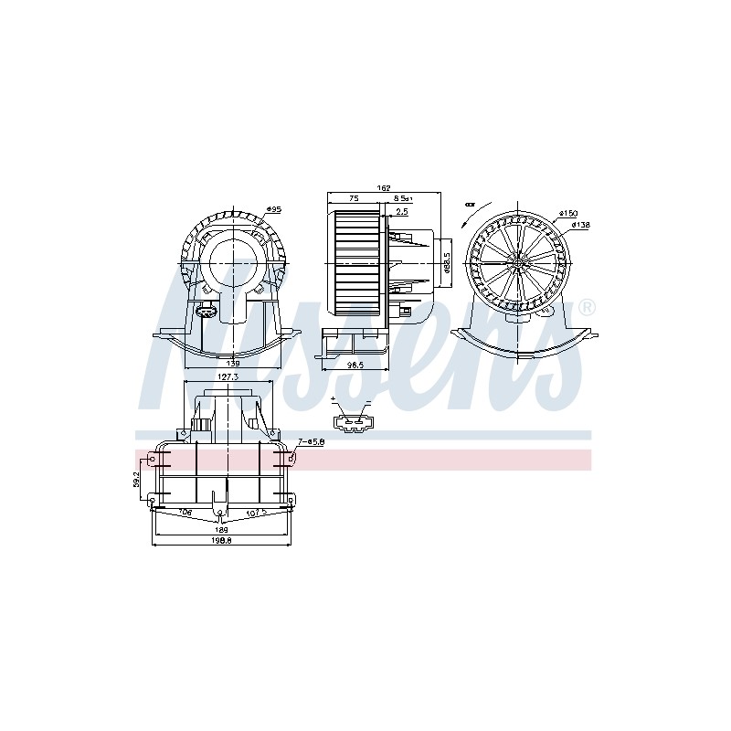 Pulseur d'Air Habitacle Pour VW California T5 T6 Multivan V VI 7E1819021A