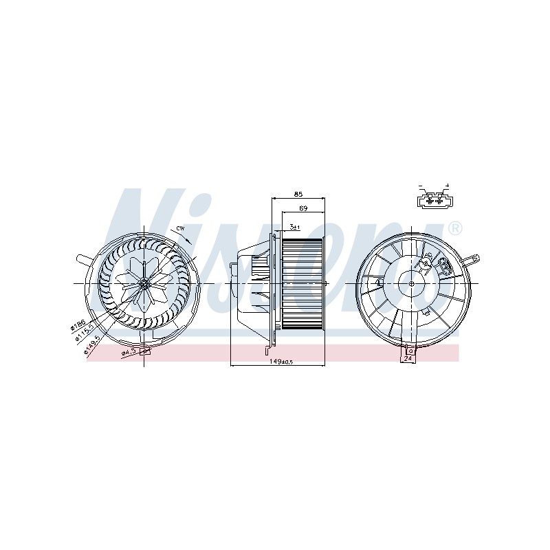 Pulseur d'Air Habitacle Pour VW Audi Seat Skoda 1K1819015 1K1819015C 1K1819015D