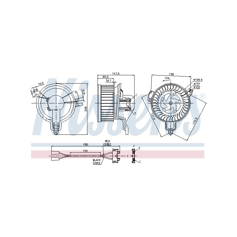 Pulseur d'Air Habitacle Pour Peugeot 306 Partner Citroën Berlingo ZX