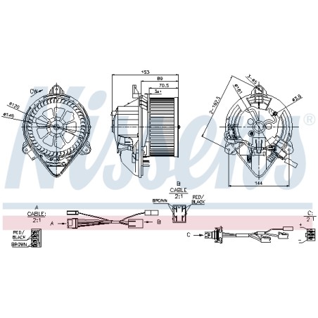 Pulseur d'Air Habitacle Pour Citroën Xantia 6441K2 6441K6 95668114 E165006