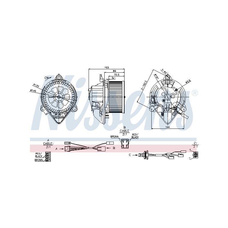 Pulseur d'Air Habitacle Pour Citroën Xantia 6441K2 6441K6 95668114 E165006