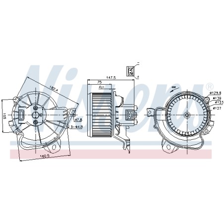Pulseur d'Air Habitacle Pour Peugeot Opel Fiat Citroën 77364826 1845160 1845241