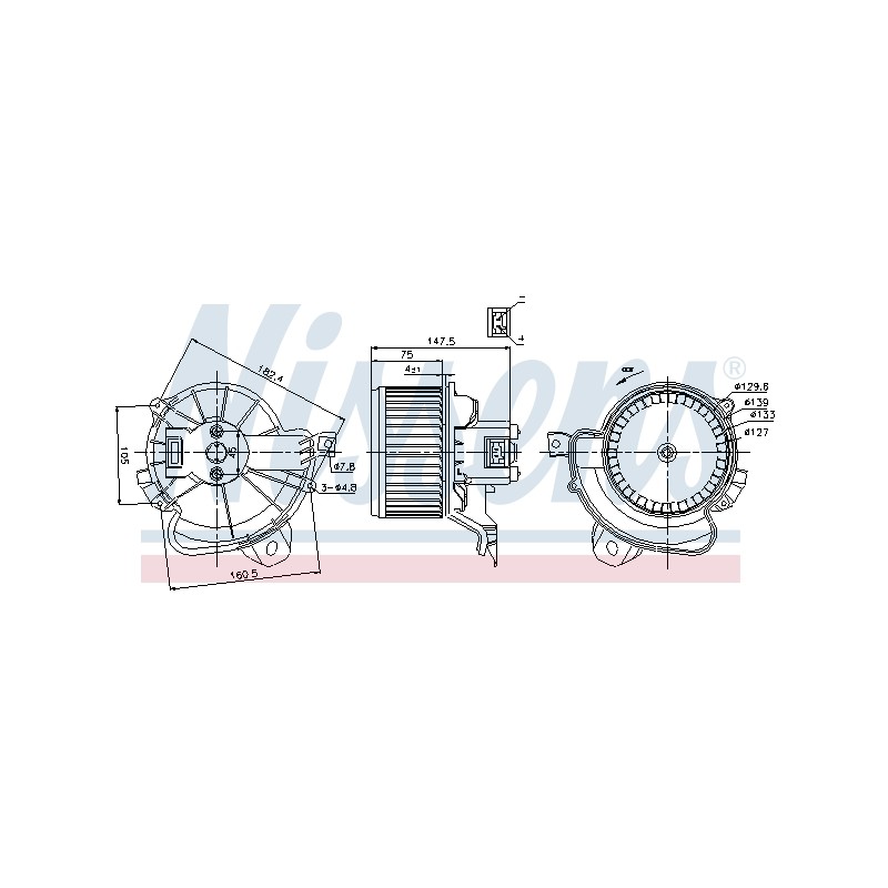 Pulseur d'Air Habitacle Pour Peugeot Opel Fiat Citroën 77364826 1845160 1845241