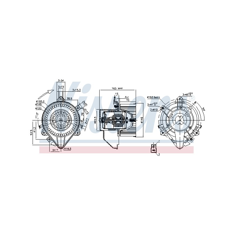 Pulseur d'Air Habitacle Pour Fiat Doblo Punto 46722956 46723716 46770817