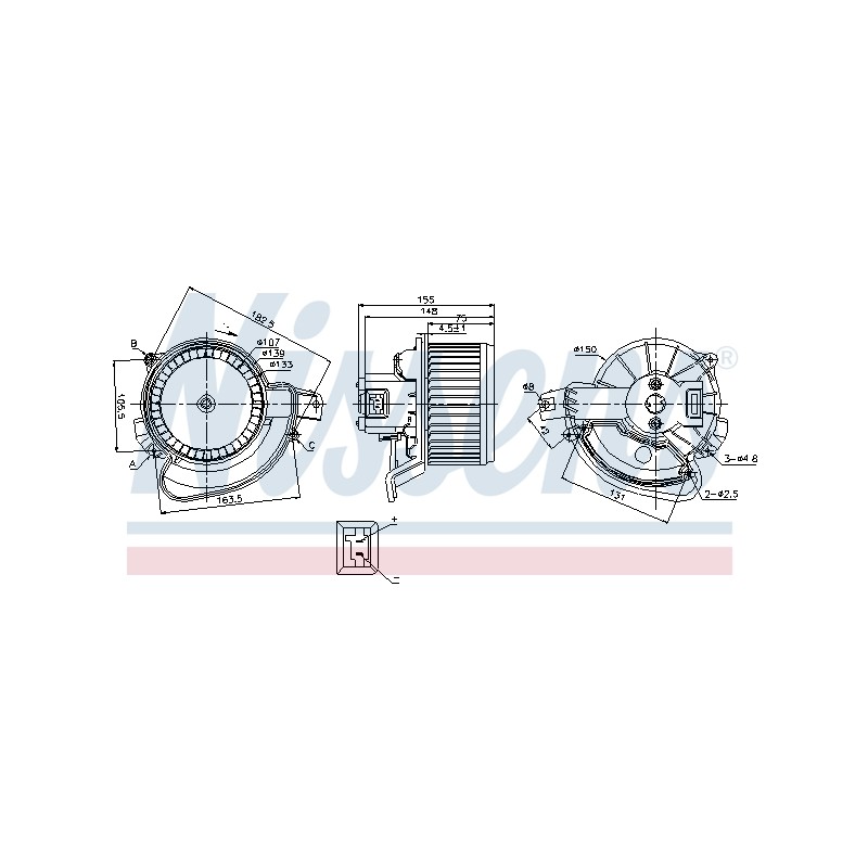 Pulseur d'Air Habitacle Pour Peugeot Opel Fiat Citroën 6441CN 13335074 77364827