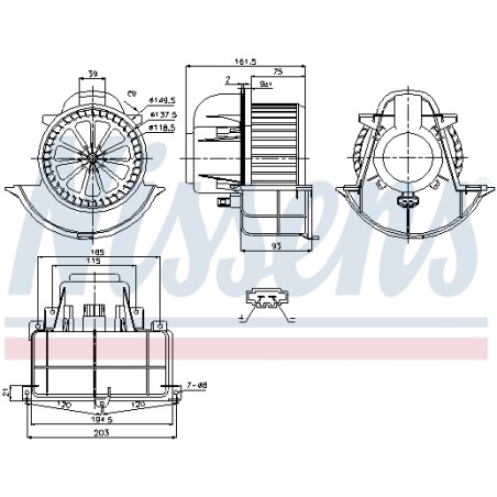 Pulseur d'Air Habitacle Pour VW Audi Q7 Porsche 7L0820021H 7L0820021L 7L0820021M
