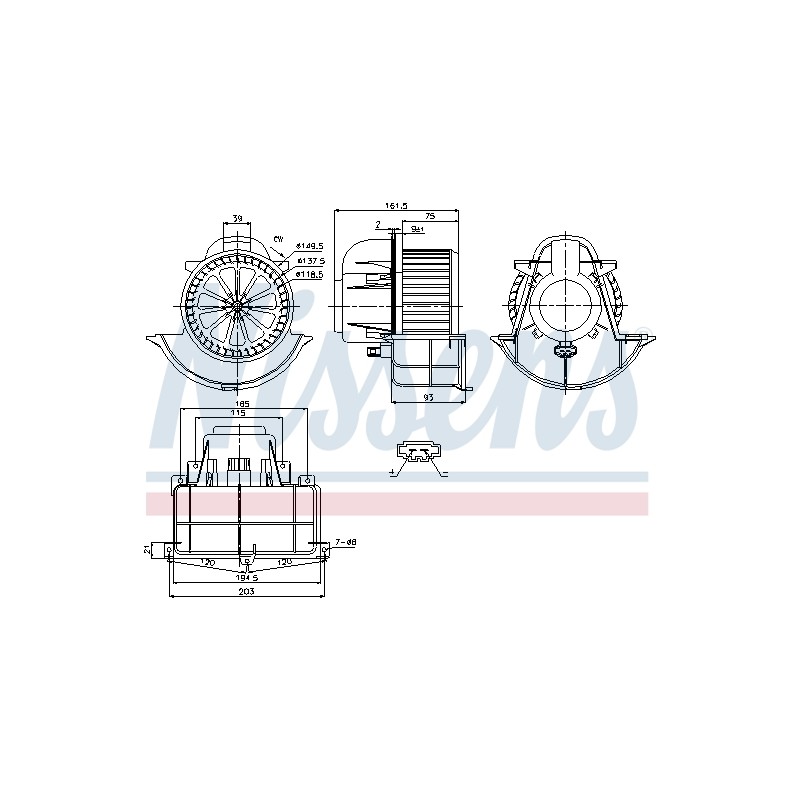 Pulseur d'Air Habitacle Pour VW Audi Q7 Porsche 7L0820021H 7L0820021L 7L0820021M