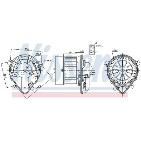 Pulseur d'Air Habitacle Pour Peugeot Fiat Citroën Lancia 6441E2 9566944380