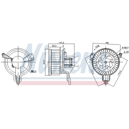 Pulseur d'Air Habitacle Pour Peugeot Partner Citroën Berlingo 6441R4