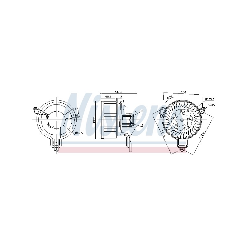Pulseur d'Air Habitacle Pour Peugeot Partner Citroën Berlingo 6441R4