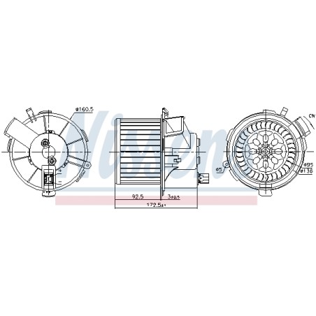 Pulseur d'Air Habitacle Pour Peugeot 307 6441T8