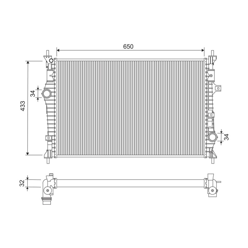 Radiateur Refroidissement Moteur Pour Peugeot 308 II BMW Opel Fiat 1609961580