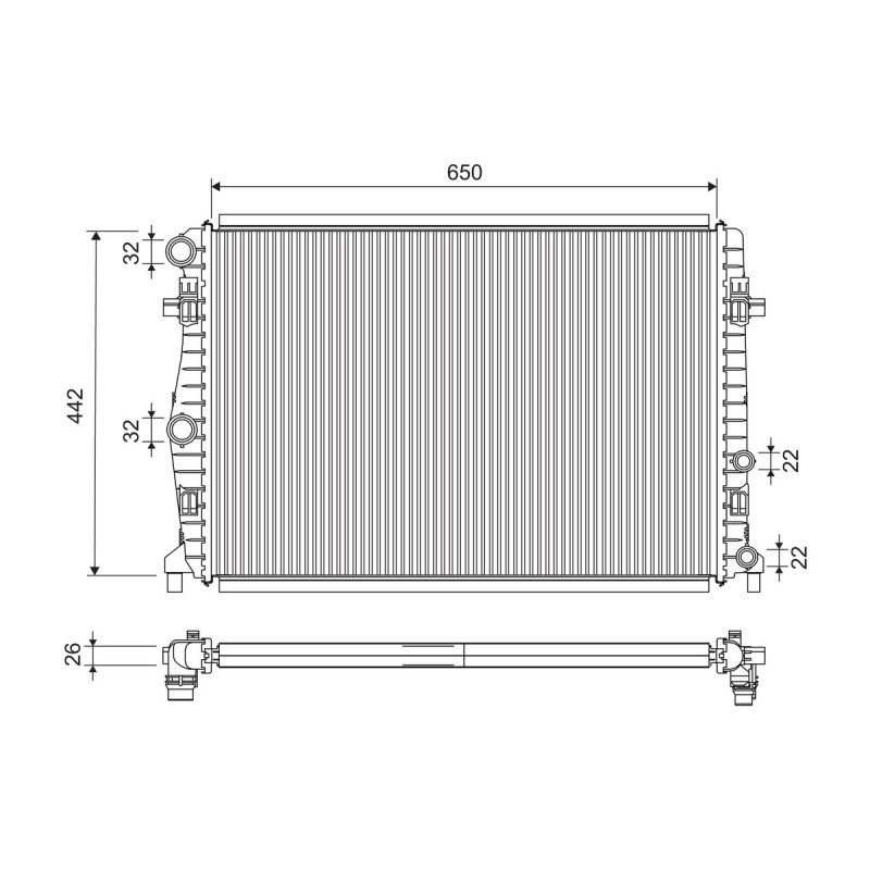 Radiateur Refroidissement Moteur Pour Peugeot Opel Fiat Citroën 1637131880