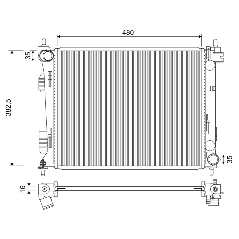 Radiateur Refroidissement Moteur Pour Hyundai Accent IV i20 Kia RIO III