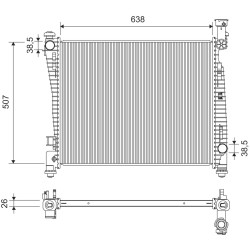 Radiateur Refroidissement Moteur Pour Jeep Grand Cherokee IV Van 55038001AG