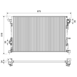 Radiateur Refroidissement Moteur Pour Renault Grand Kangoo III 214109303R