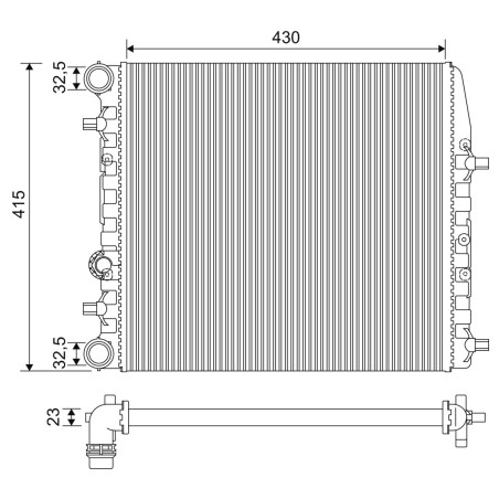 Radiateur Refroidissement Moteur Pour VW Seat Skoda 6Q0121201BT 6Q0121201HA