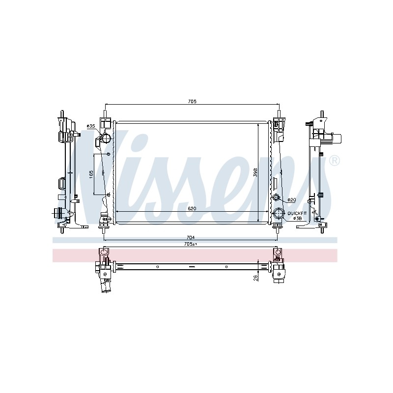 Radiateur Refroidissement Moteur Pour Alfa Romeo Giulietta -