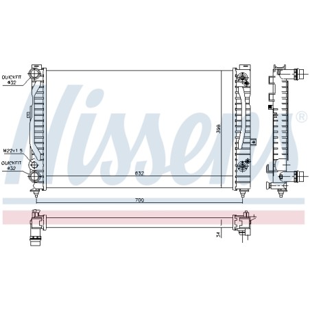 Radiateur Refroidissement Moteur Pour VW Audi Skoda 4B0121251AG 8D0121251BC
