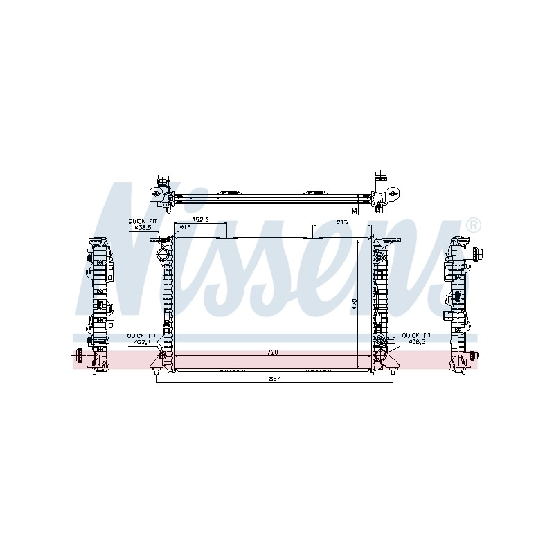 Radiateur Refroidissement Moteur Pour Audi A4 A5 Q5 Porsche Macan