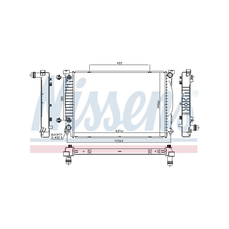 Radiateur Refroidissement Moteur Pour Audi A4 8E0.121.251AB 8E0.121.251AH