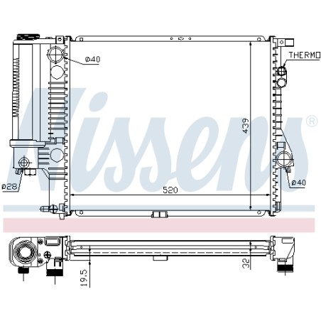 Radiateur Refroidissement Moteur Pour BMW Série 5 E39 1.740.699 1.740.701