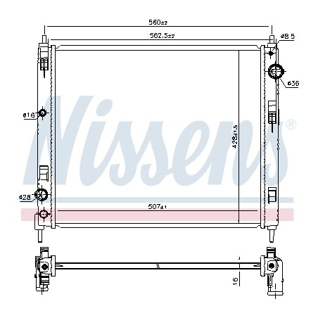 Radiateur Refroidissement Moteur Pour Nissan Juke Van Pulsar 214101KK1A