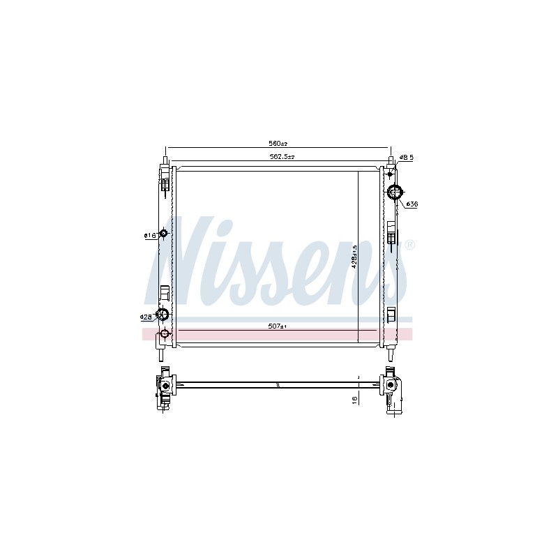 Radiateur Refroidissement Moteur Pour Nissan Juke Van Pulsar 214101KK1A