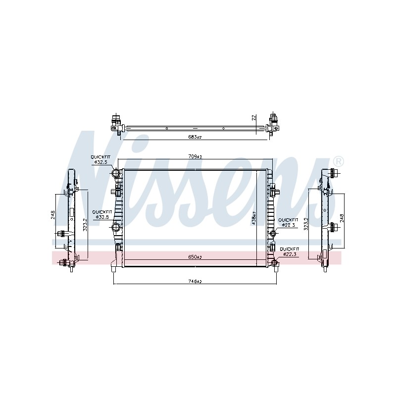 Radiateur Refroidissement Moteur Pour VW Audi A3 Seat Leon Skoda 5Q0121251EA