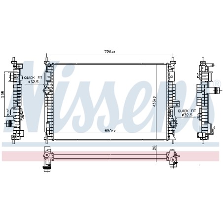 Radiateur Refroidissement Moteur Pour Peugeot Opel Fiat Toyota 1637131880