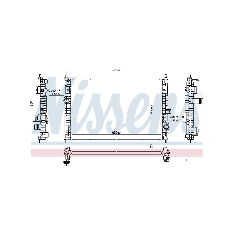 Radiateur Refroidissement Moteur Pour Peugeot Opel Fiat Toyota 1637131880