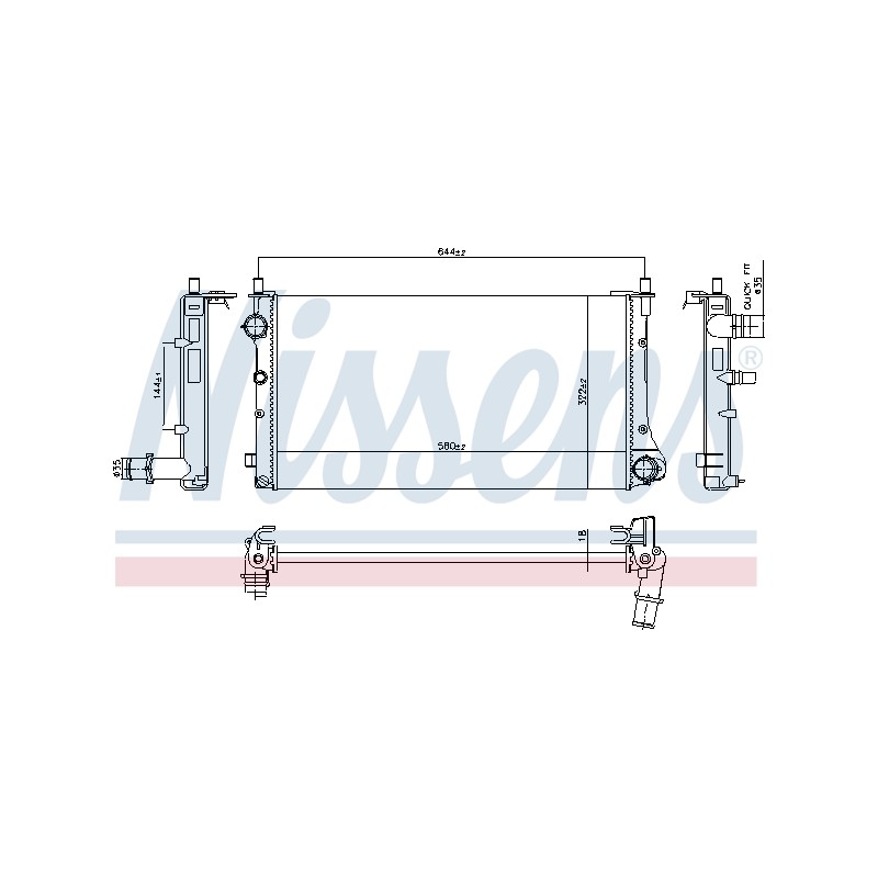 Radiateur Refroidissement Moteur Pour Fiat Panda 51759806 51773192 51773193