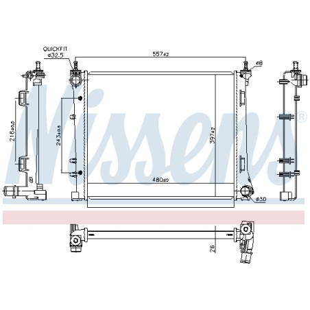 Radiateur Refroidissement Moteur Pour Fiat Panda 51934156 51939067