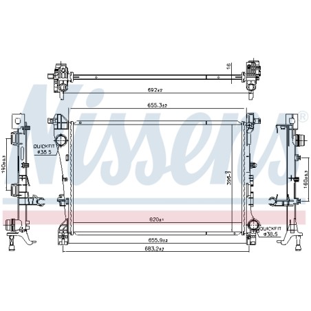 Radiateur Refroidissement Moteur Pour Fiat 500L 51887947 51963267