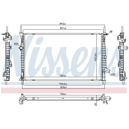Radiateur Refroidissement Moteur Pour Ford Tourneo Transit 1935473 2002228