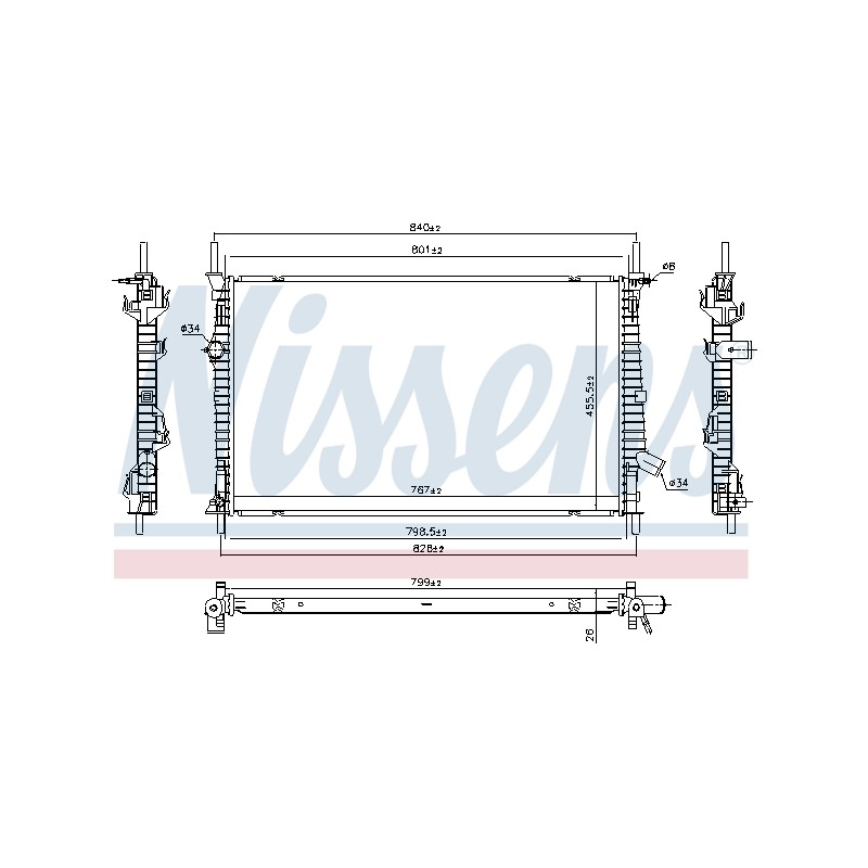 Radiateur Refroidissement Moteur Pour Ford Tourneo Transit 1935473 2002228