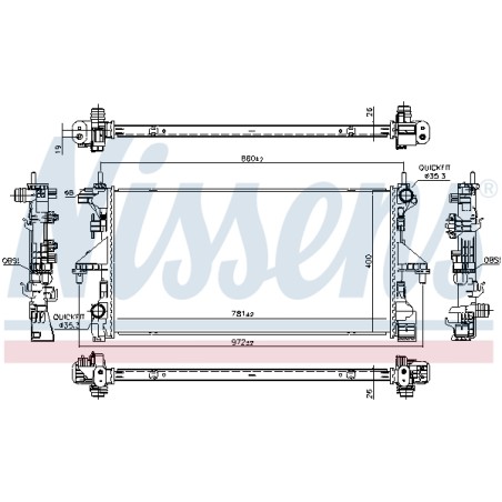 Radiateur Refroidissement Moteur Pour Peugeot Fiat Citroën 1382421080 1333C8