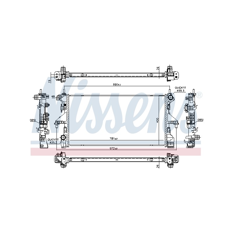 Radiateur Refroidissement Moteur Pour Peugeot Fiat Citroën 1382421080 1333C8