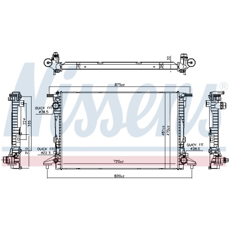 Radiateur Refroidissement Moteur Pour VW Audi A4 Bentley 8W0121251AB 8W0121251H