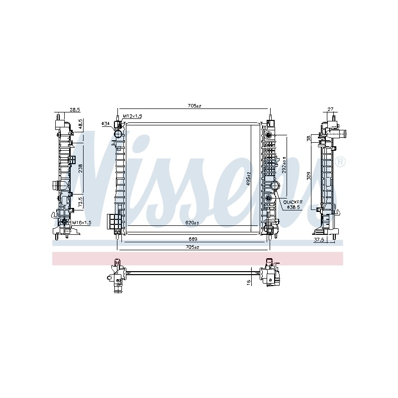 Radiateur Refroidissement Moteur Pour Opel Chevrolet Vauxhall 94552132 42389889