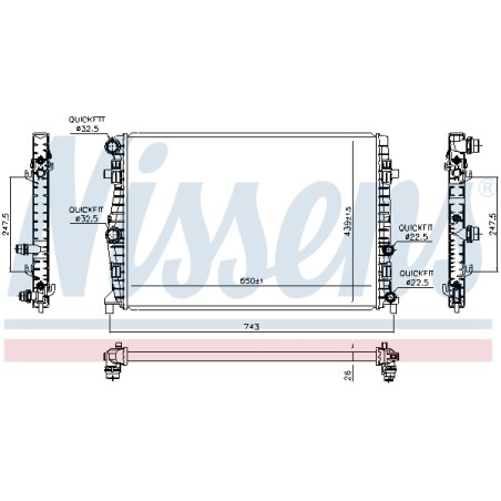 Radiateur Refroidissement Moteur Pour VW Audi Seat Skoda 2Q0121253K 2Q0121253L