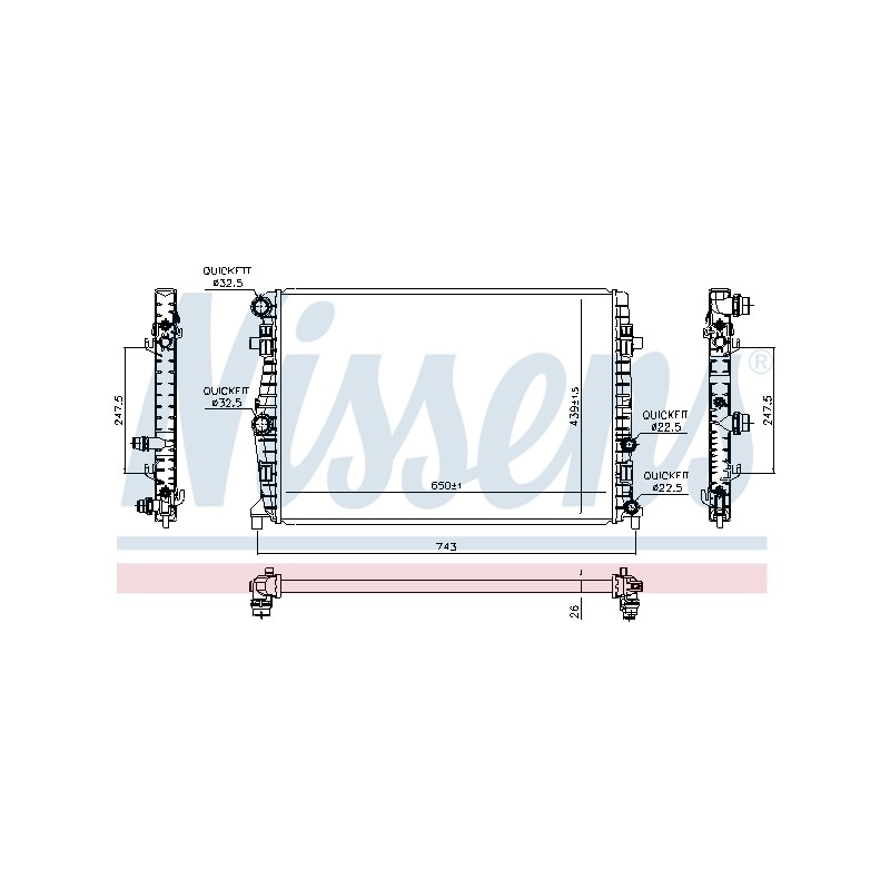 Radiateur Refroidissement Moteur Pour VW Audi Seat Skoda 2Q0121253K 2Q0121253L