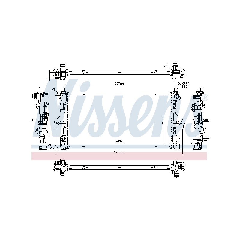 Radiateur Refroidissement Moteur Pour Fiat Ducato 1382425080 46867777